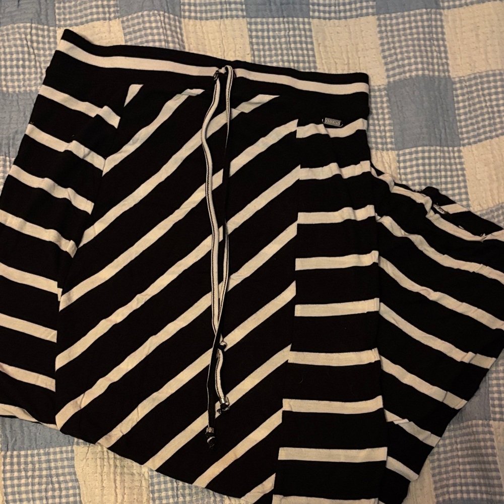 Guess Black and White Striped Skirt